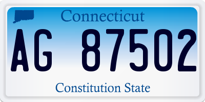 CT license plate AG87502
