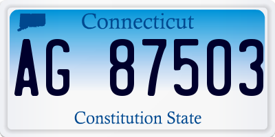 CT license plate AG87503