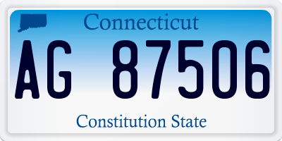CT license plate AG87506