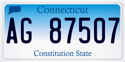 CT license plate AG87507