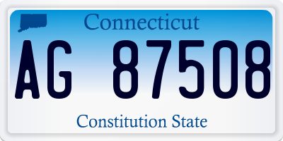 CT license plate AG87508