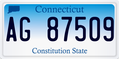 CT license plate AG87509