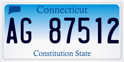 CT license plate AG87512