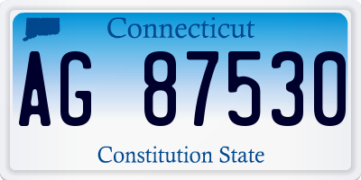 CT license plate AG87530