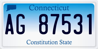 CT license plate AG87531