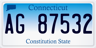CT license plate AG87532