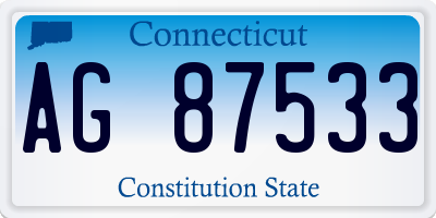 CT license plate AG87533