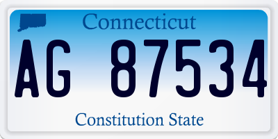 CT license plate AG87534