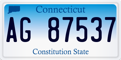 CT license plate AG87537