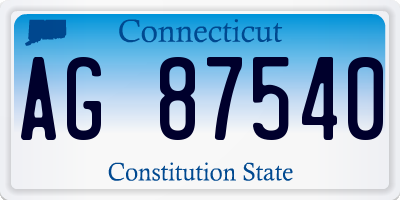 CT license plate AG87540