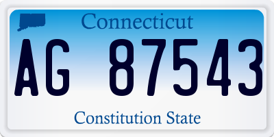 CT license plate AG87543