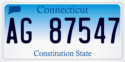 CT license plate AG87547