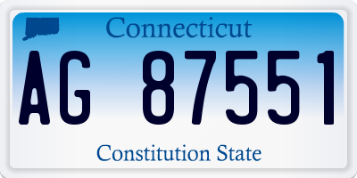 CT license plate AG87551