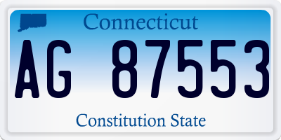 CT license plate AG87553