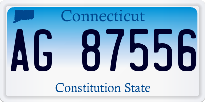 CT license plate AG87556