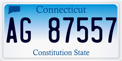 CT license plate AG87557