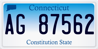 CT license plate AG87562