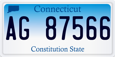 CT license plate AG87566