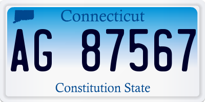 CT license plate AG87567