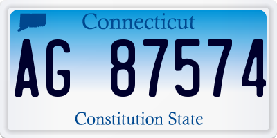 CT license plate AG87574