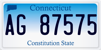 CT license plate AG87575