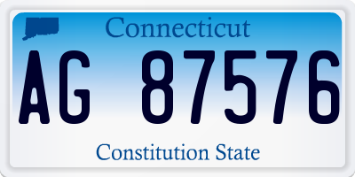 CT license plate AG87576