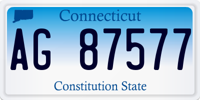 CT license plate AG87577