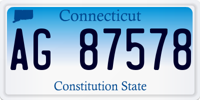 CT license plate AG87578