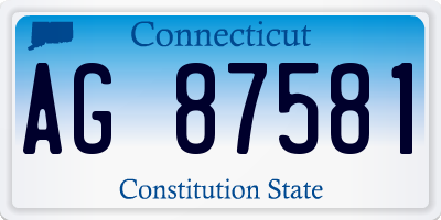 CT license plate AG87581
