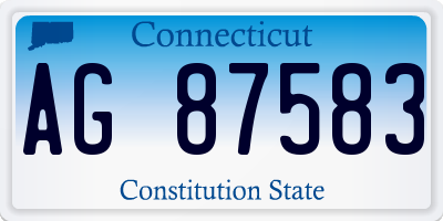 CT license plate AG87583