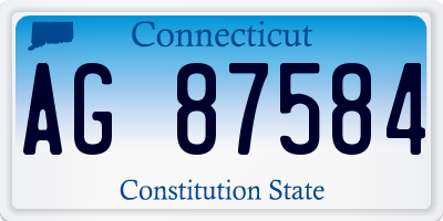 CT license plate AG87584
