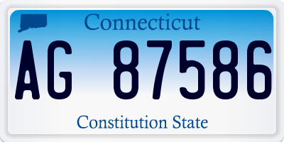 CT license plate AG87586