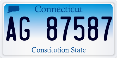 CT license plate AG87587