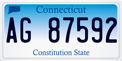 CT license plate AG87592