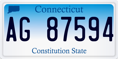 CT license plate AG87594