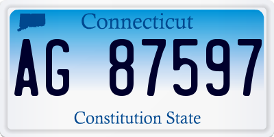 CT license plate AG87597