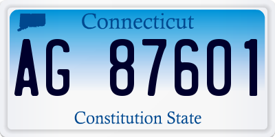 CT license plate AG87601