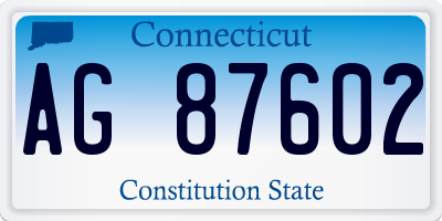 CT license plate AG87602