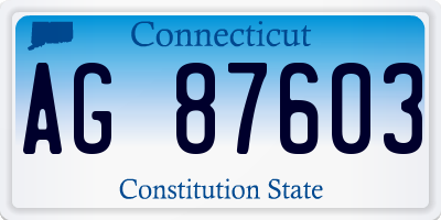 CT license plate AG87603