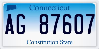 CT license plate AG87607