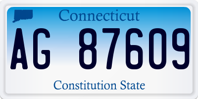 CT license plate AG87609