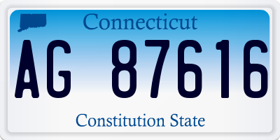 CT license plate AG87616