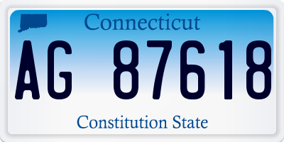 CT license plate AG87618