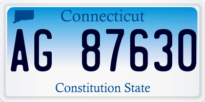 CT license plate AG87630