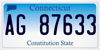 CT license plate AG87633