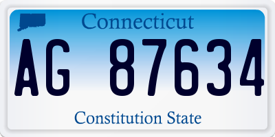 CT license plate AG87634