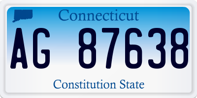 CT license plate AG87638