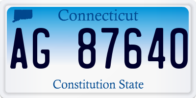 CT license plate AG87640