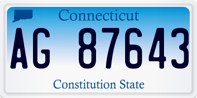 CT license plate AG87643