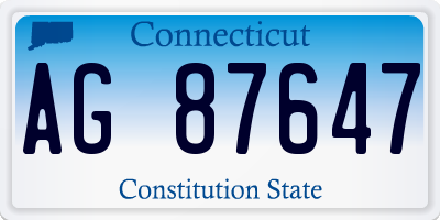 CT license plate AG87647